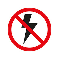 No lightning sign on white background