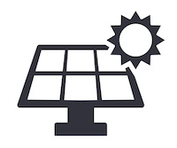 solar panel and sun