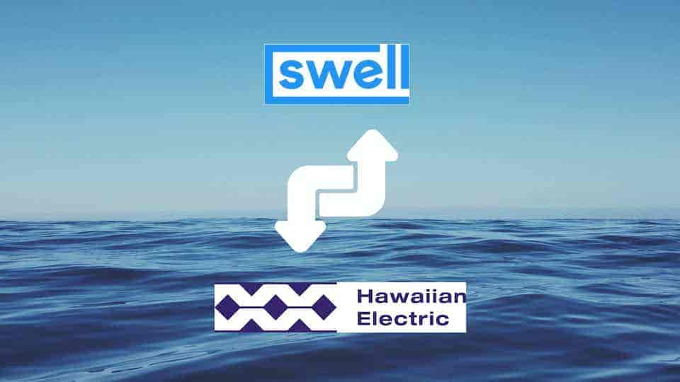 swell icon arrows up and down and hawaiin electric icon