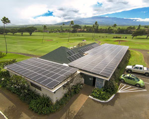 house top view with solar panel installed