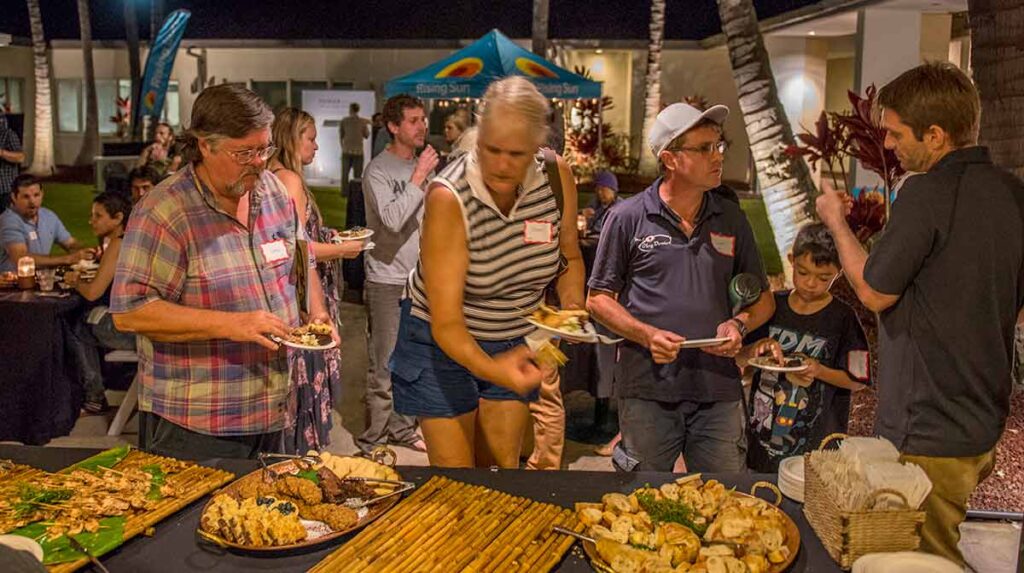 gathering showing people and food